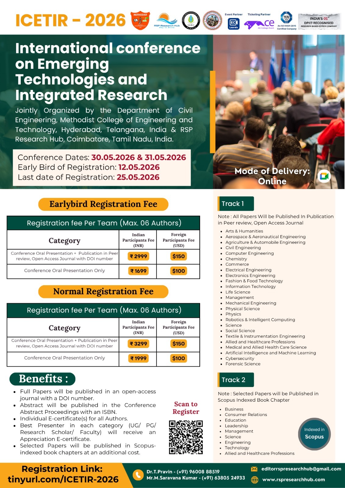 International Conference on Emerging Technologies and Integrated Research ICETIR 2026 International Conference Poster 